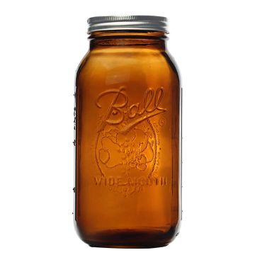 Ball 梅森罐 64oz 寬口琥珀
